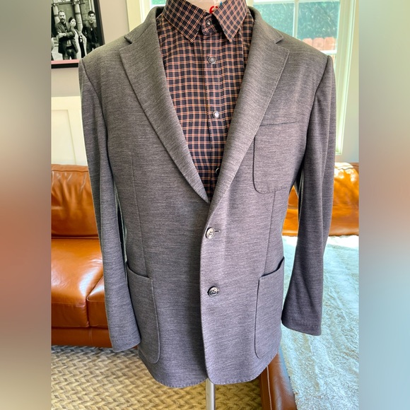 Z ZEGNA Shirt Jacket TECHMERINO WASH&GO Size 56R Grey Wool Blend 577713 1XPKGO